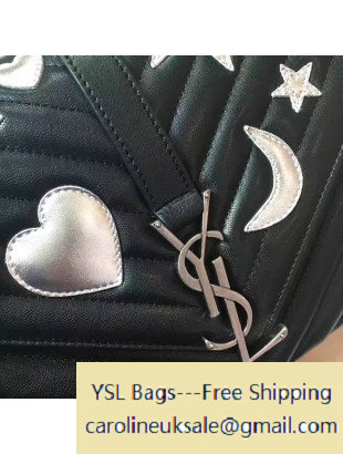 2017 Saint Laurent 392737 Classic Medium Monogram College Bag in Embellished Matelasse Leather