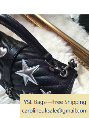 2017 Saint Laurent 392737 Classic Medium Monogram College Bag in Embellished Matelasse Leather