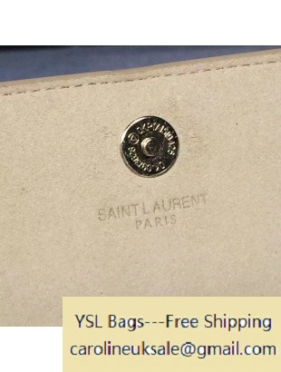 2015 Saint Laurent Classic Monogram Tassel Clutch 326080 in Apricot Grained Leather