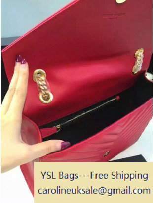 2015 Saint Laurent Classic Large Monogram Satchel in Red Smooth Leather