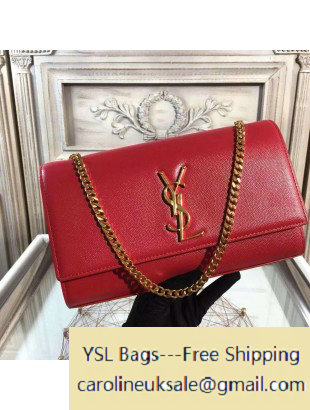 2015 Saint Laurent Classic Medium Monogram Satchel 364021 in Red Grained Leather