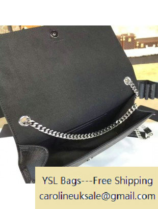 2016 Saint Laurent 354021 Classic Medium Monogram Satchel with Metal Snake Textured YSL Signature Black Snake Pattern Leather