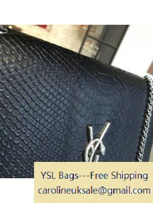 2016 Saint Laurent 354119 Classic Medium Monogram Chain Tassel Satchel Bag with Metal Snake Textured YSL Signature Snake Pattern Leather