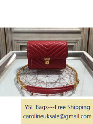 2015 Saint Laurent 392734 Small High School Satchel in Lambskin Red - Click Image to Close