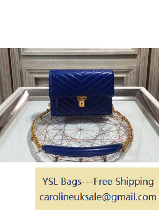 2015 Saint Laurent 392734 Small High School Satchel in Lambskin Royal Blue - Click Image to Close