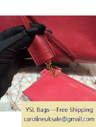 2015 Saint Laurent 354105 Tote Bag in Grained Calfskin Red