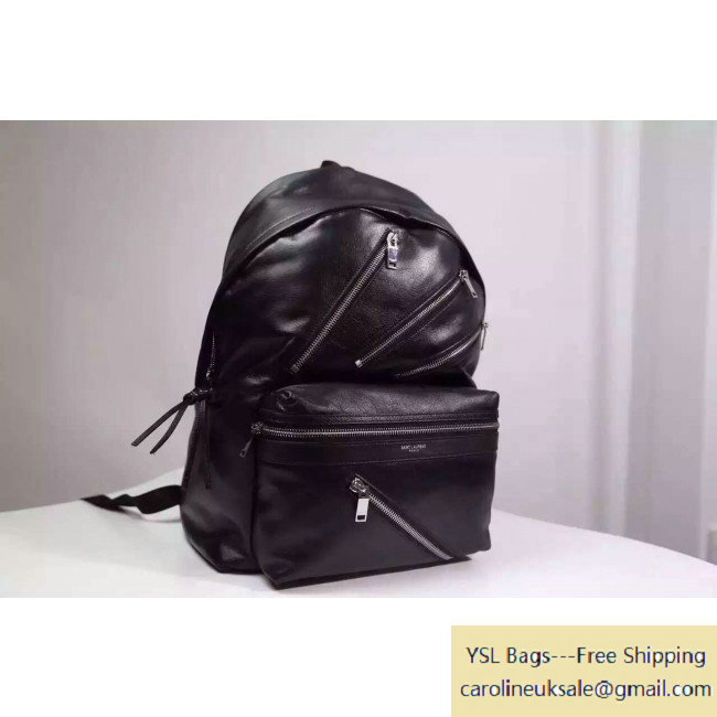 2015 Saint Laurent Black Calfskin Blackpack with Zipper - Click Image to Close