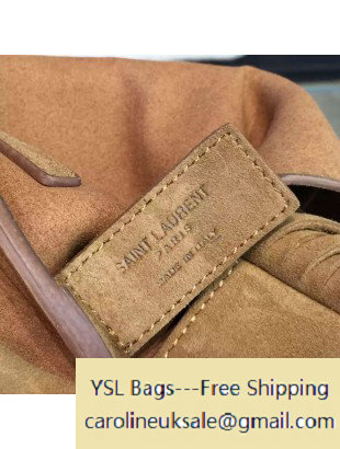 2016 Saint Laurent 395012 Anita Tasseled Flat Bag in Khaki Suede