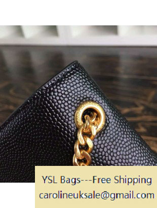 2015 Saint Laurent Classic Medium Monogram Satchel 364021 in Black Grained Leather