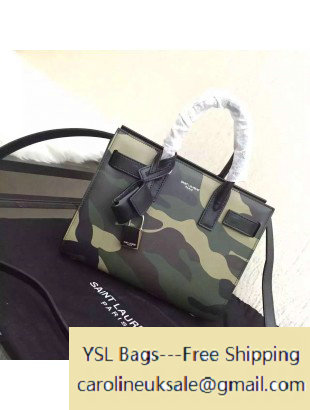 2016 Saint Laurent Classic Nano Sac De Jour Bag in Smooth Camouflage Calfskin Army Green - Click Image to Close