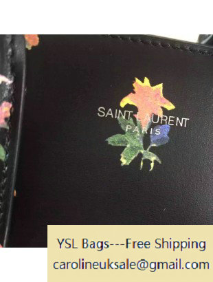 2016 Saint Laurent Classic Nano Sac De Jour Bag in Smooth Flower Print Calfskin Black