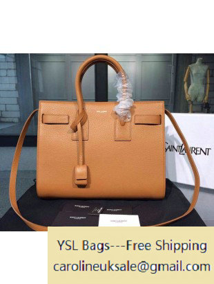 Saint Laurent Classic Small Sac De Jour Bag in Brown Grained Leather - Click Image to Close