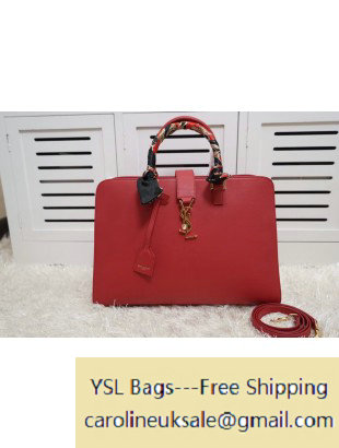 Saint Laurent Medium Cabas Monogram Bag Red - Click Image to Close