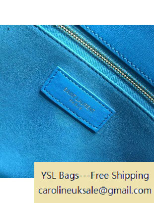 Saint Laurent Classic Small Sac De Jour Bag in Smooth Leather Bright Blue