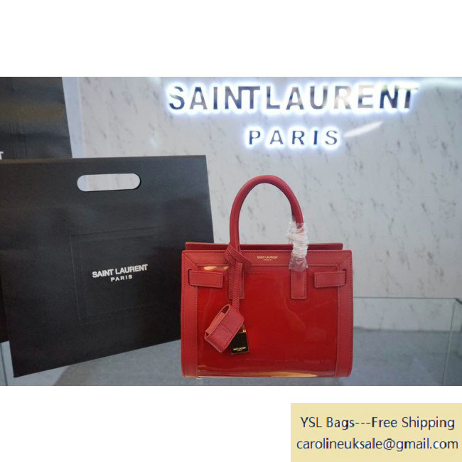 2015 Saint Laurent Nano Sac De Jour Bag in Red Patent Leather