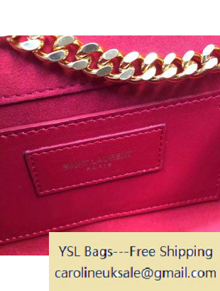 2015 Saint Laurent Classic Small Monogram Tassel Satchel 354120 in Smooth Calfskin Red - Click Image to Close