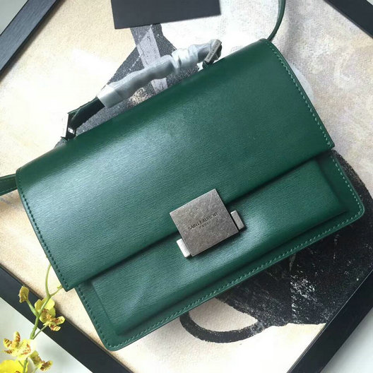 2017 Saint Laurent Medium Bellechasse Bag in Green Leather