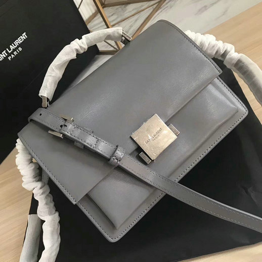 2017 Saint Laurent Medium Bellechasse Bag in Grey Leather