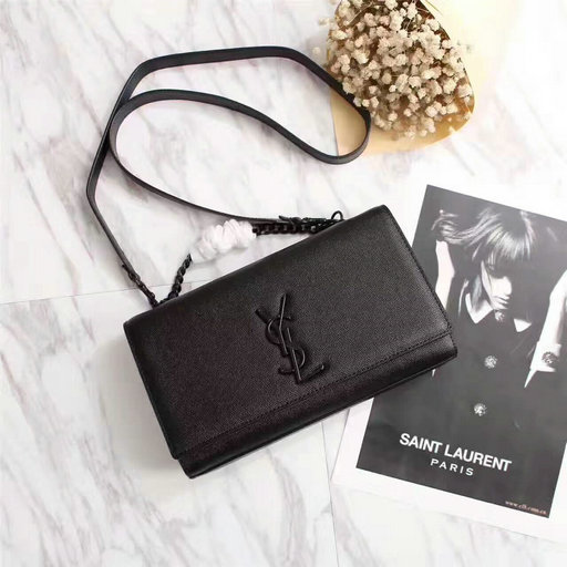 2017 Saint Laurent Medium Kate Monogram Satchel Black with black hardware