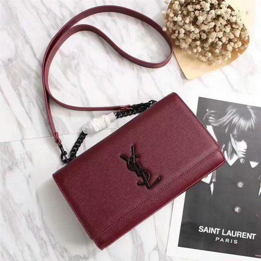 2017 Saint Laurent Medium Kate Monogram Satchel Burgundy with black hardware