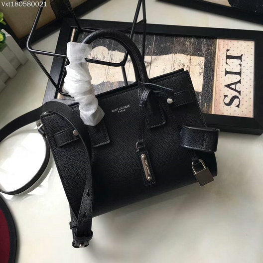 2017 Saint Laurent Nano Sac De Jour Souple Bag in black grained leather - Click Image to Close