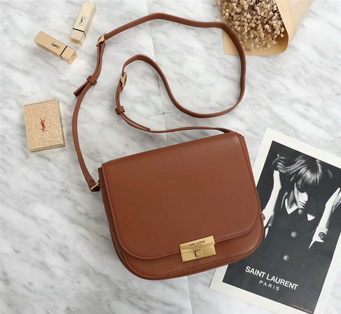 2018 Cheap Saint Laurent Betty Satchel in Brown Smooth Leather