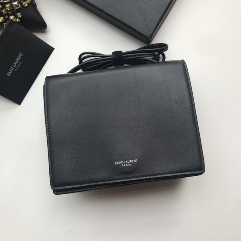 2018 New Saint Laurent Mini Shoulder Bag in Black/White Leather
