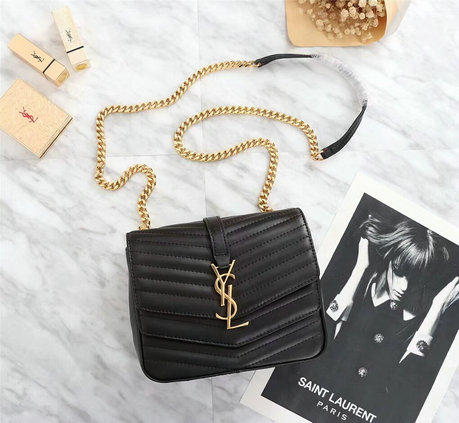 2018 Cheap Saint Laurent Sulpice Small Bag in Black Matelasse Leather
