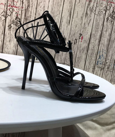2019 S/S Saint Laurent Amber Leather Sandals with ankle strap