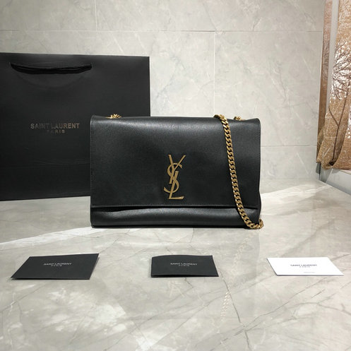 2019 Saint Laurent Kate Medium Reversible Bag in black suede and smooth leather