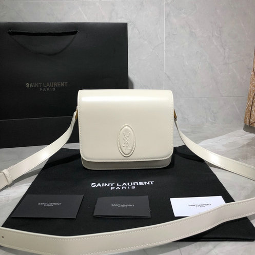 2019 New Saint Laurent LE 61 Small Saddle Bag in blanc vintage smooth leather