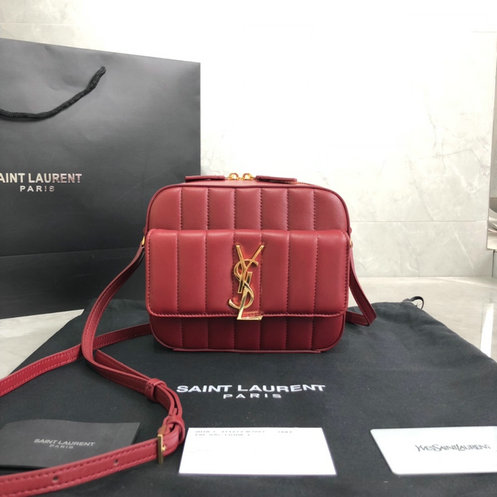 2019 New Saint Laurent Vicky camera bag in quilted leather