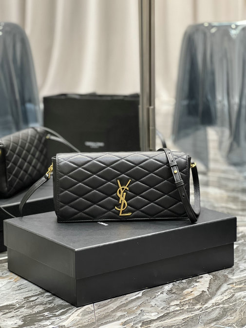 2021 Saint Laurent Kate Supple 99 Bag in black quilted lambskin leather