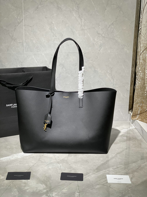 2021 Saint Laurent E/W Shopping Bag in supple leather