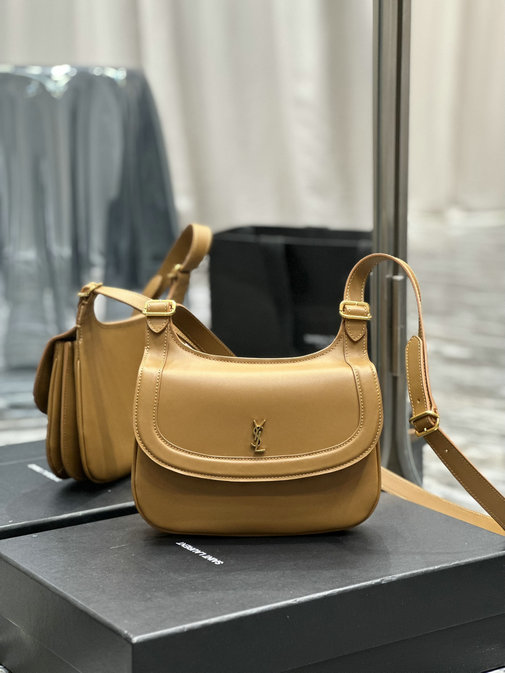 2022 Saint Laurent Charlie Medium Shoulder Bag in brick smooth leather