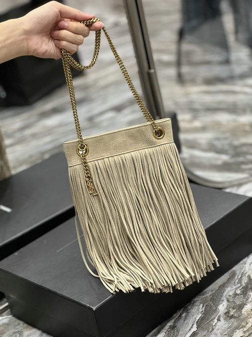 2022 Saint Laurent Grace Small Chain Bag in Suede Leather
