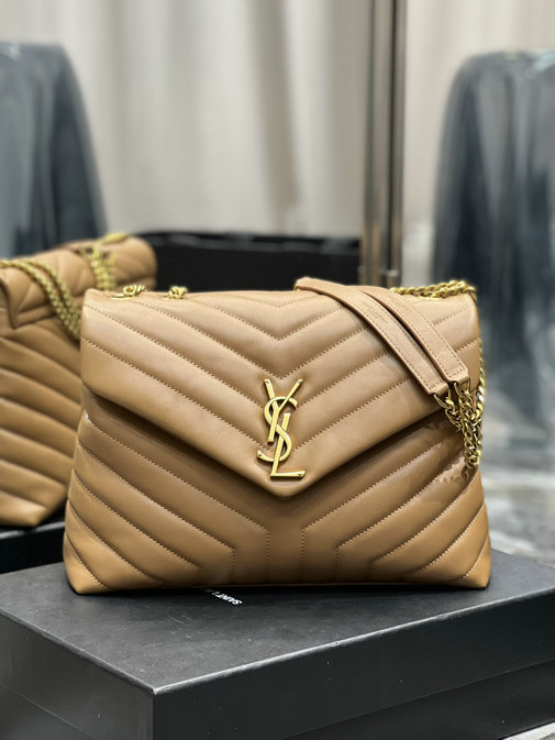 2022 Saint Laurent Loulou Medium Bag in Caramel Y-quilted Leather