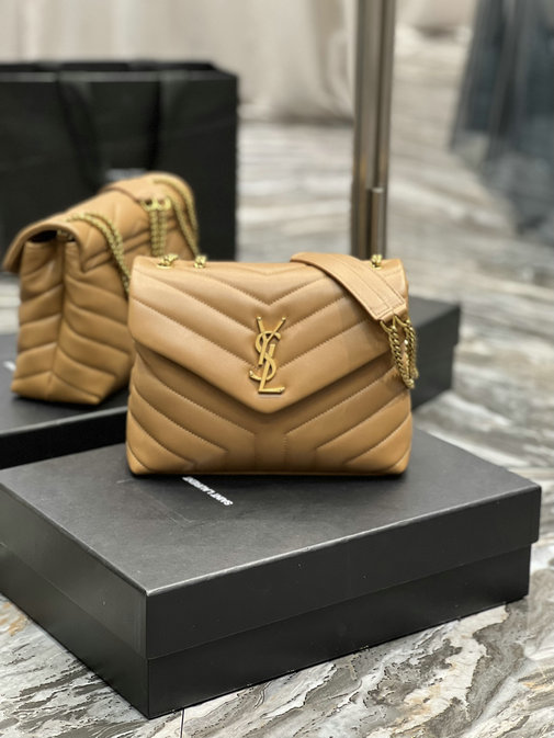 2022 Saint Laurent Loulou Small Bag in Caramel Y-quilted Leather