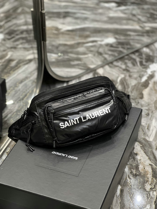 2022 Saint Laurent Nuxx Crossbody Bag in Black Nylon