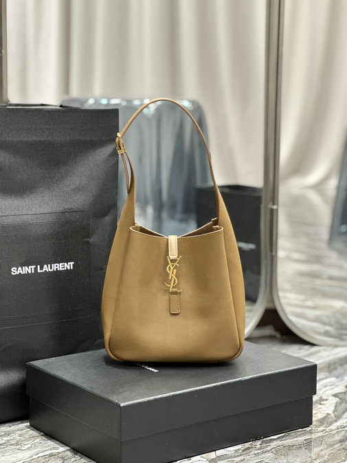 2023 Saint Laurent Le 5 à 7 Supple Small Bag in Tan Leather
