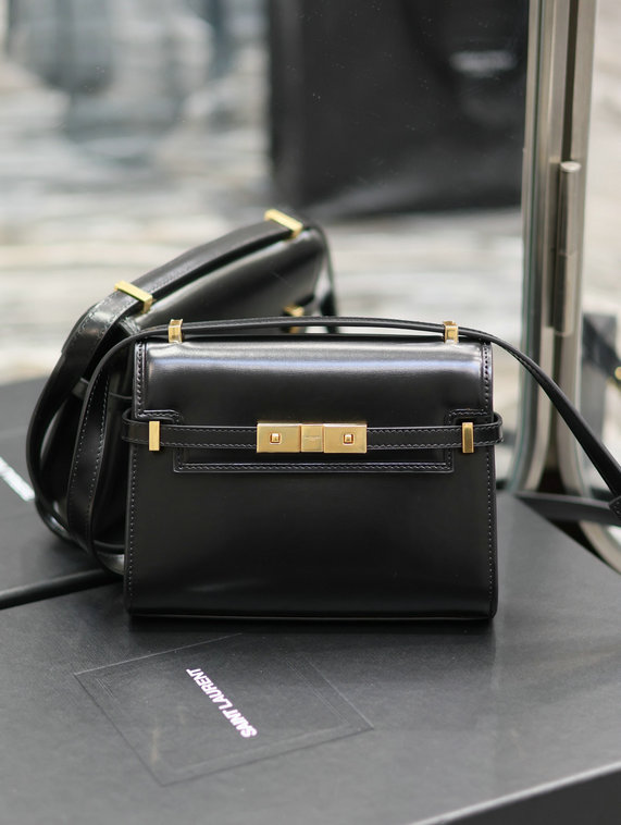 2023 Saint Laurent Mini Manhattan Crossbody Bag in Black
