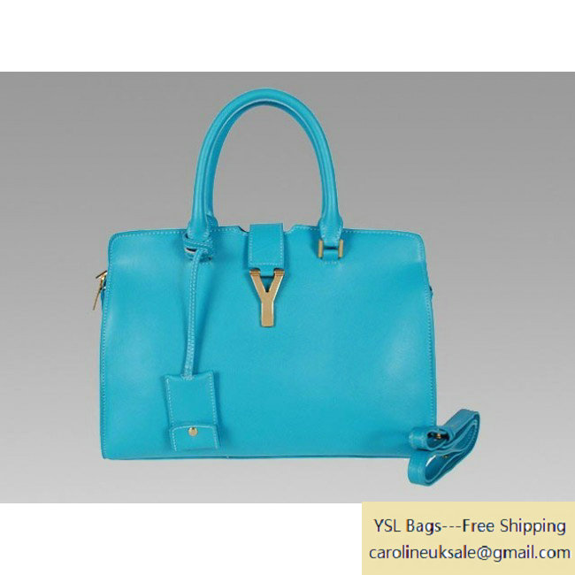 Yves Saint Laurent Blue Medium Leather Tote Bag 2118