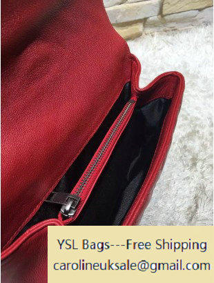 2016 Saint Laurent 392737 Classic Medium Monogram College Bag in Natural Lambskin Red