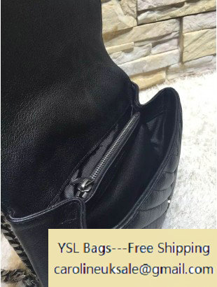 2016 Saint Laurent 392737 Classic Medium Monogram College Bag in Natural Lambskin Black