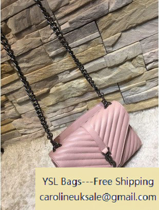 2016 Saint Laurent 392737 Classic Medium Monogram College Bag in Natural Lambskin Pink - Click Image to Close