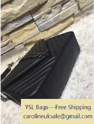 2016 Saint Laurent 392737 Classic Medium Monogram College Bag in Smooth Lambskin Black