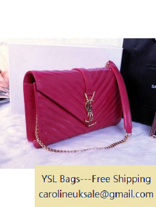 2014 Saint Laurent rose red Matelasse Chain Strap Cassandre Flap Bag