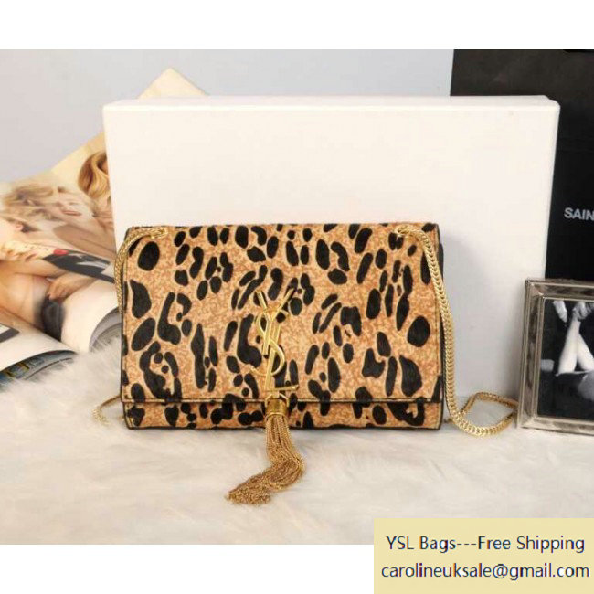 Saint Laurent leopard Cassandre Matelasse Chain Strap Tote Bag