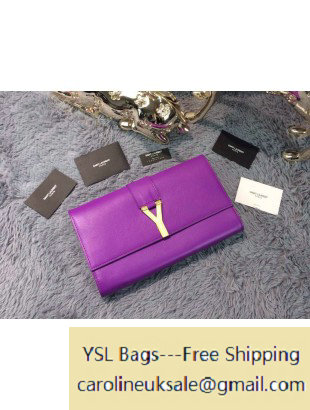 Saint Laurent Classic Y Clutch in Violet Leather - Click Image to Close