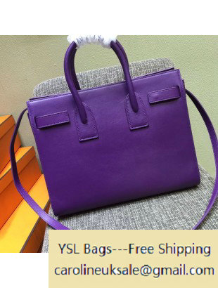 Saint Laurent Classic Small Sac De Jour Bag in Purple Smooth Leather